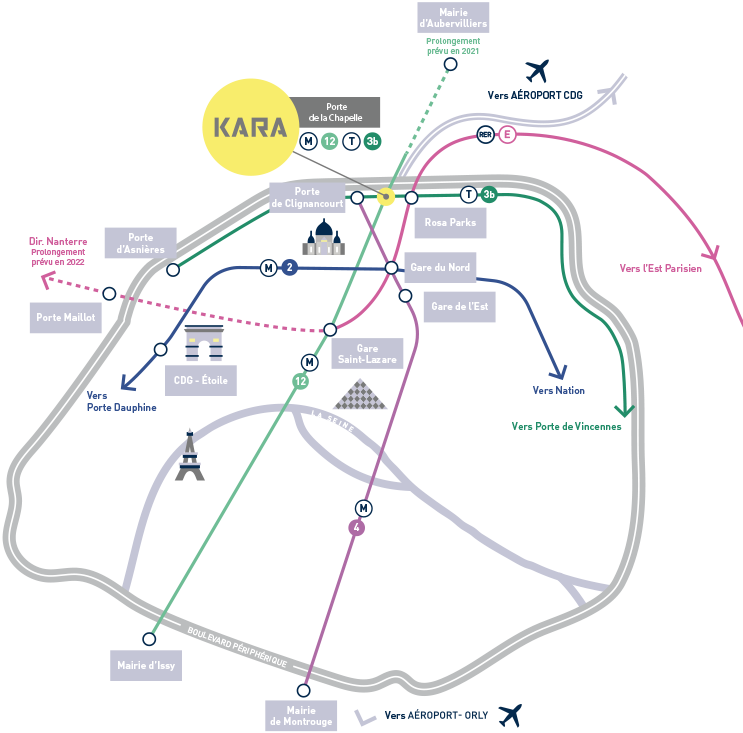 carte accès quartier gare du nord la chapelle paris