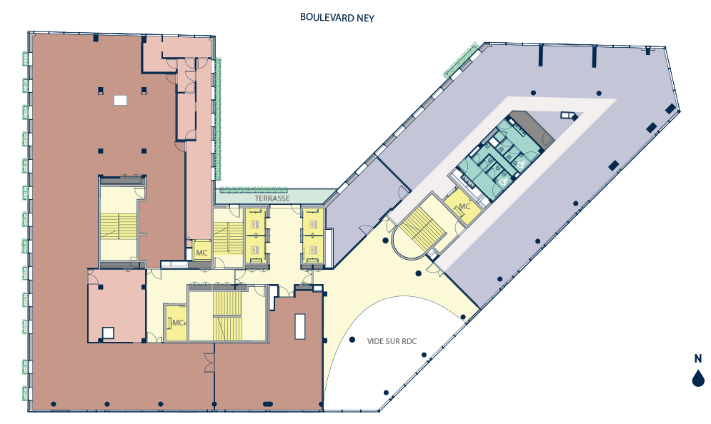 plan étage 1 immeuble kara paris 18