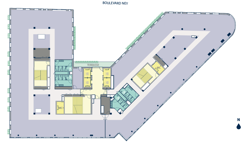 plan étage 3 immeuble kara paris 18