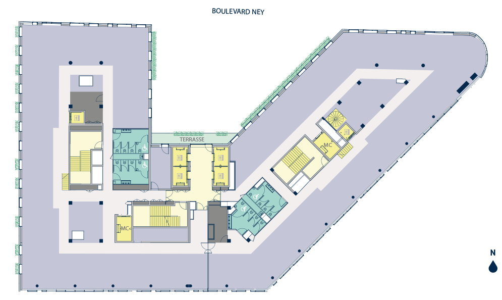 plan étage 8 immeuble kara paris 18