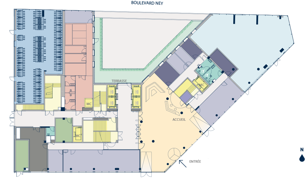 plan rdc immeuble kara chapelle international